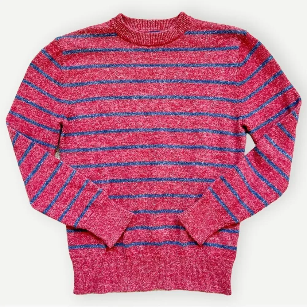 Gap Kids Boy’s Kid’s Red & Blue Striped Crewneck Pullover Sweater. Medium. 8. 9.